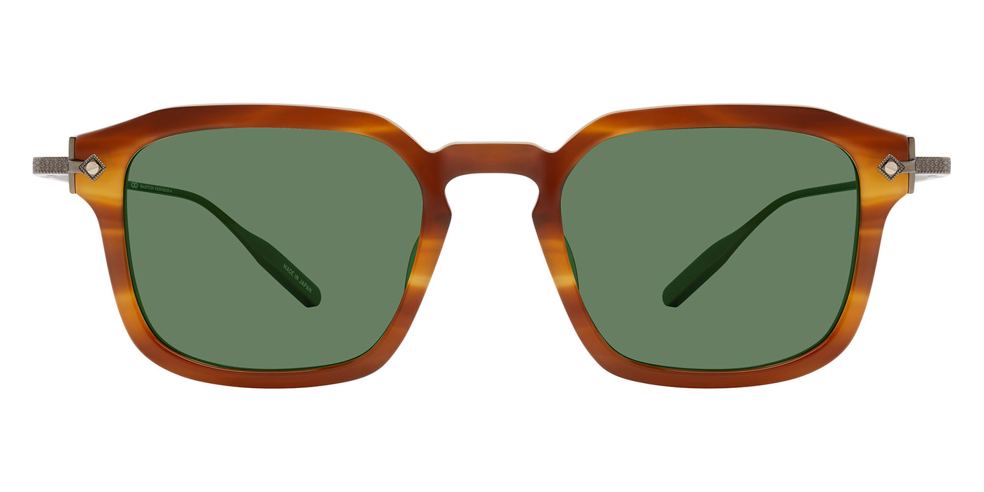 Barton Perreira® Nolan BRP NOLA4952K - Umber Tortoise/Antique Gold/Bottle Green (AR) Sunglasses