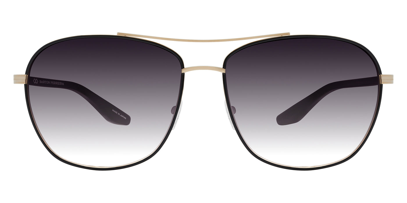Barton Perreira® Sully BRP SULL5901K - Gold/Jet Enamel/Crystal/Black/Smolder (AR) Sunglasses
