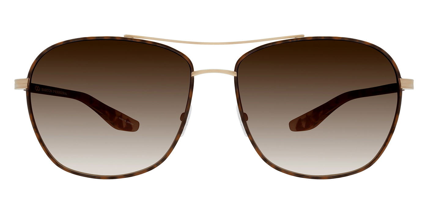 Barton Perreira® Sully BRP SULL5902K - Gold/Tortoise Enamel/Crystal/Chest/Smokey Topaz (AR) Sunglasses