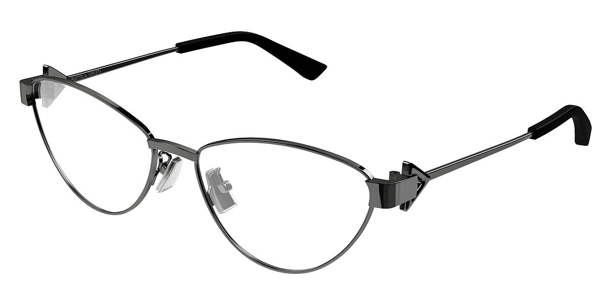 Bottega Veneta® BV1188O BV1188O 001 56 - Gunmetal/Transparent Eyeglasses