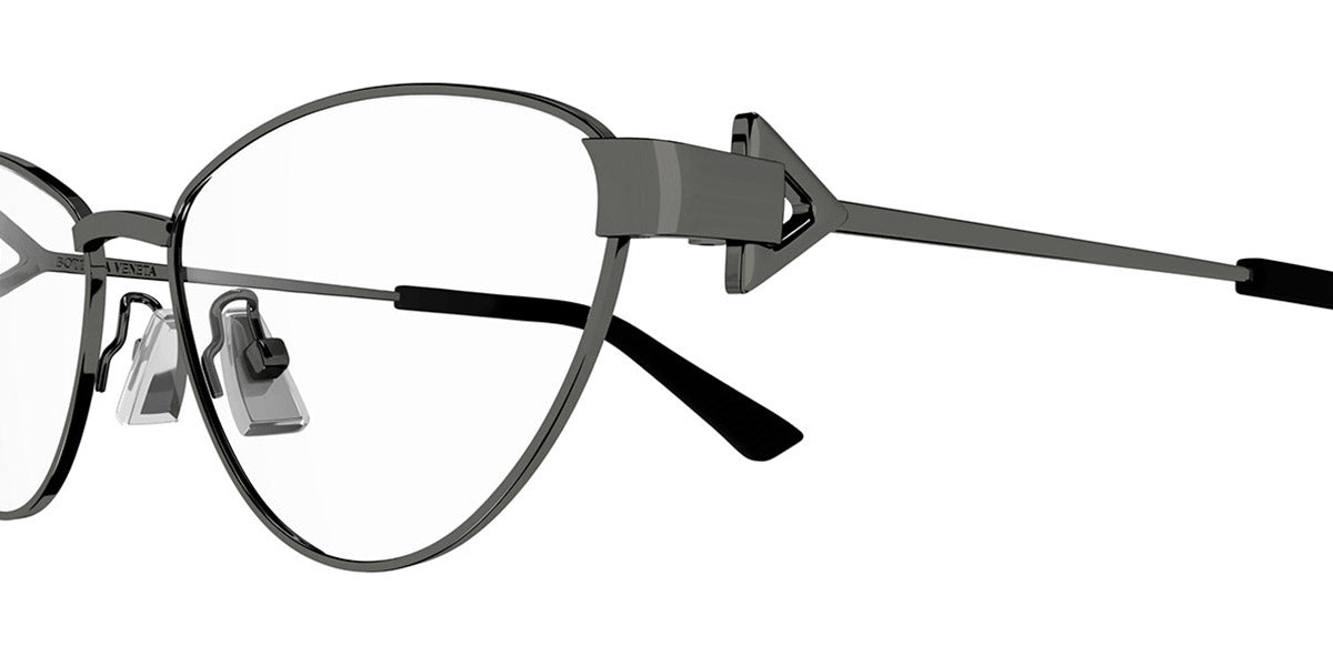 Bottega Veneta® BV1188O BV1188O 001 56 - Gunmetal/Transparent Eyeglasses