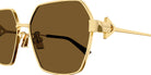 Bottega Veneta® BV1224S BV1224S 005 57 - Gold / Brown Sunglasses