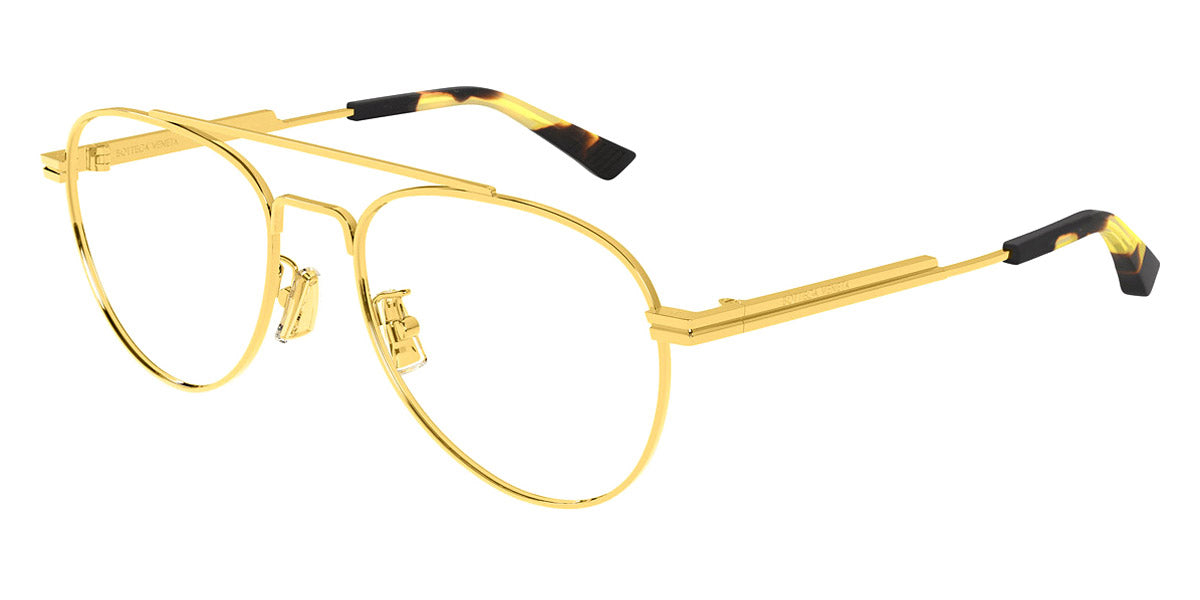 Bottega Veneta® BV1340OK BV1340OK 001 54 - Gold/Transparent 001 Eyeglasses