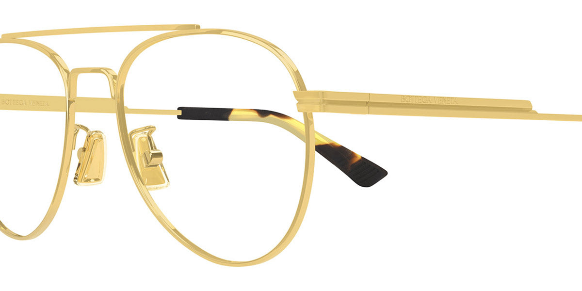 Bottega Veneta® BV1340OK BV1340OK 001 54 - Gold/Transparent 001 Eyeglasses