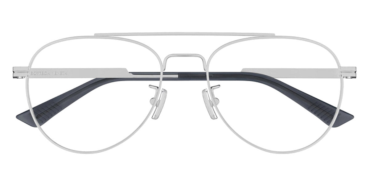 Bottega Veneta® BV1340OK BV1340OK 002 54 - Silver/Transparent Eyeglasses