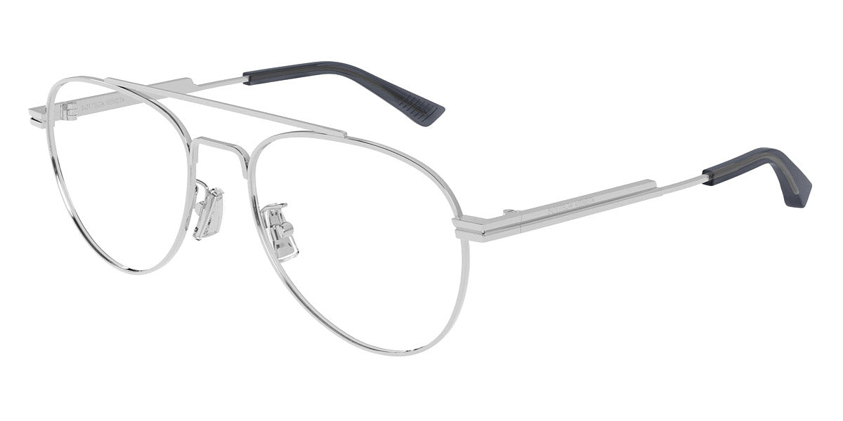 Bottega Veneta® BV1340OK BV1340OK 002 54 - Silver/Transparent Eyeglasses