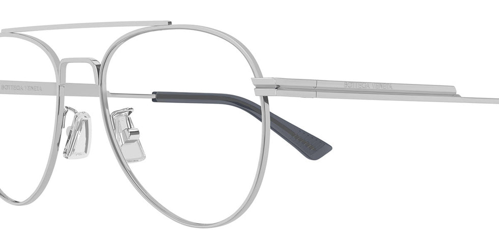 Bottega Veneta® BV1340OK BV1340OK 002 54 - Silver/Transparent Eyeglasses
