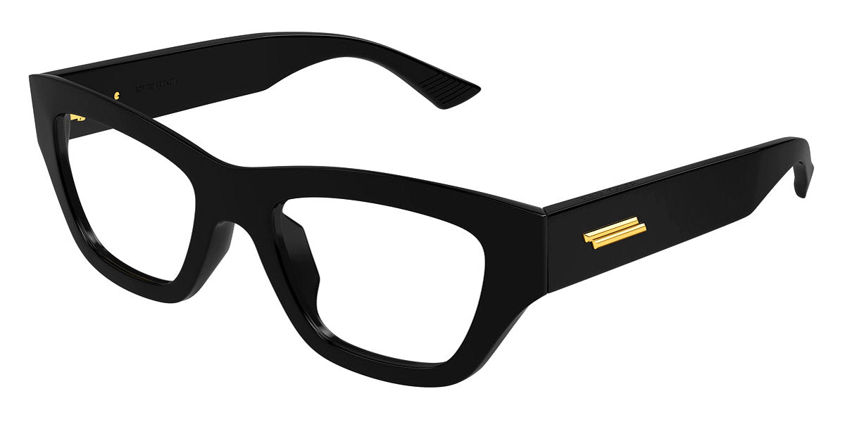 Bottega Veneta® BV1360O BV1360O 005 51 - Black/Transparent Eyeglasses
