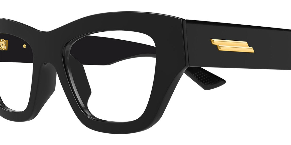 Bottega Veneta® BV1360O BV1360O 005 51 - Black/Transparent Eyeglasses