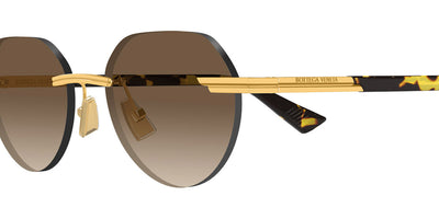 Bottega Veneta® BV1379S BV1379S 003 51 - Gold/Brown Sunglasses