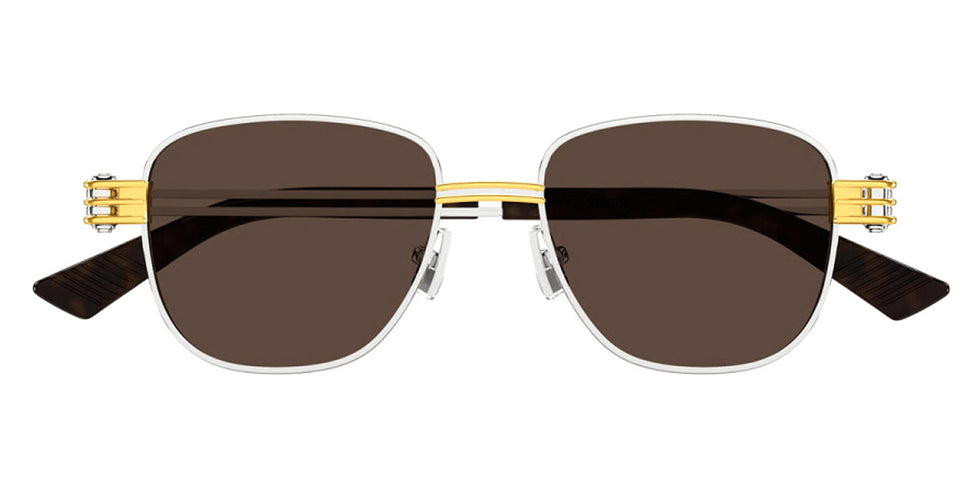 Bottega Veneta® BV1380S BV1380S 001 51 - Silver/Brown Sunglasses