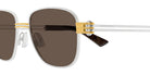 Bottega Veneta® BV1380S BV1380S 001 51 - Silver/Brown Sunglasses