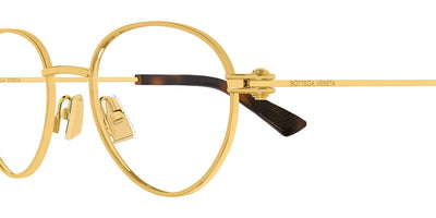 Bottega Veneta® BV1382O BV1382O 003 50 - Gold/Transparent Eyeglasses