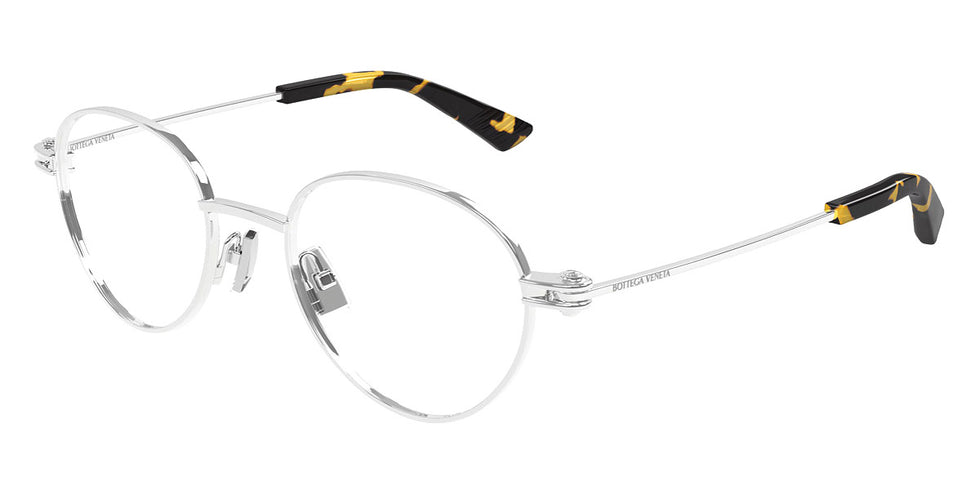 Bottega Veneta® BV1382O BV1382O 004 50 - Silver/Transparent Eyeglasses