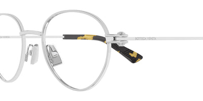 Bottega Veneta® BV1382O BV1382O 004 50 - Silver/Transparent Eyeglasses