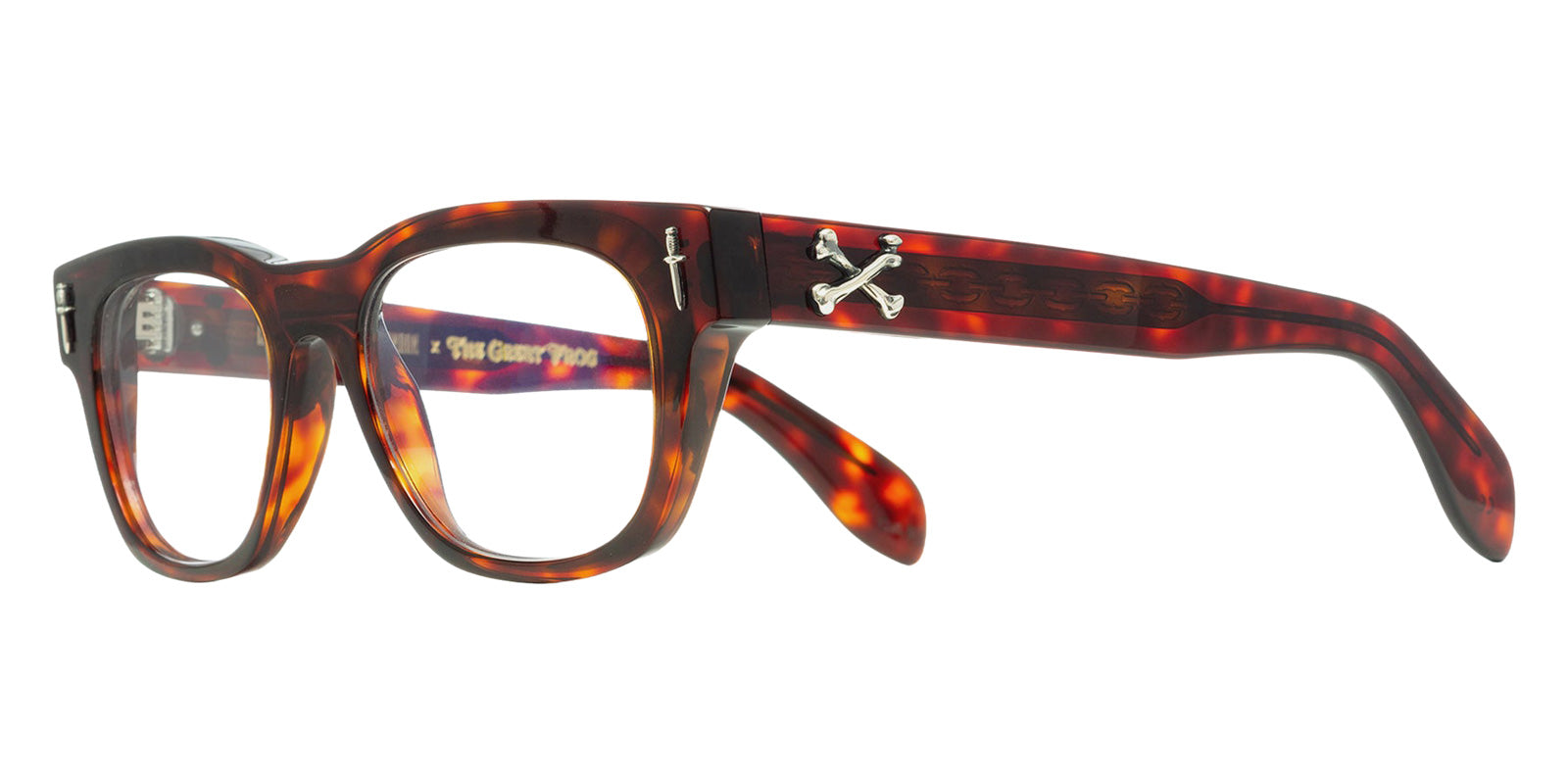 Cutler and Gross® The Great Frog Crossbones CG TGF Crossbones OP Tiger Eye Havana 53 - Tiger Eye Havana