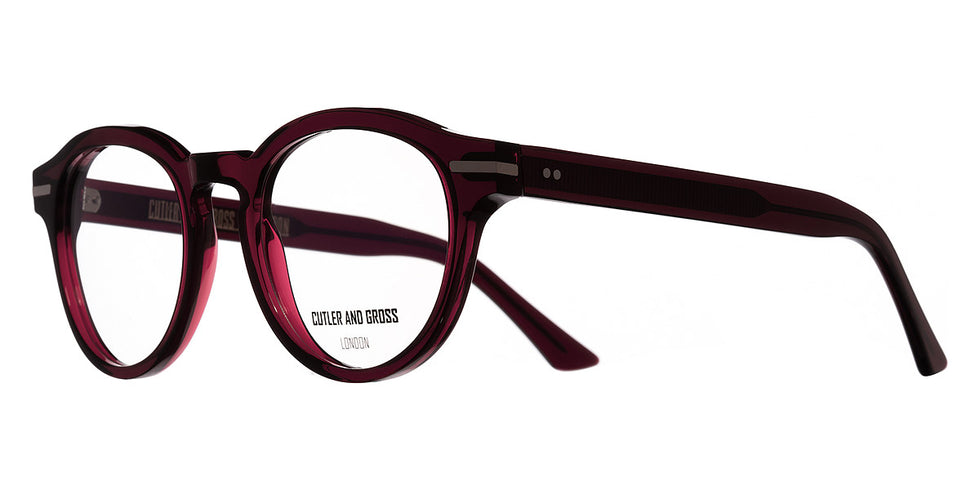 Cutler and Gross® CG1338 CG OP 1338 BORDEAUX RED 51 - Bordeaux Red Eyeglasses