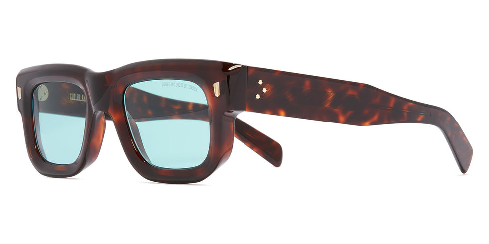 Cutler and Gross® CGSN140250 CGSN140250 DARK TURTLE 50 - Dark Turtle Sunglasses