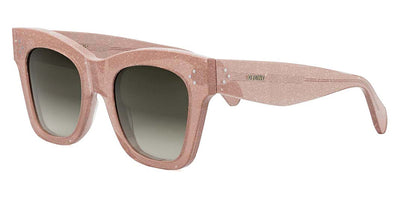 Celine® CL4004IN CLN CL4004IN 74F 50 - Shiny Milky Pink with Silver Glitter / Brown Sunglasses