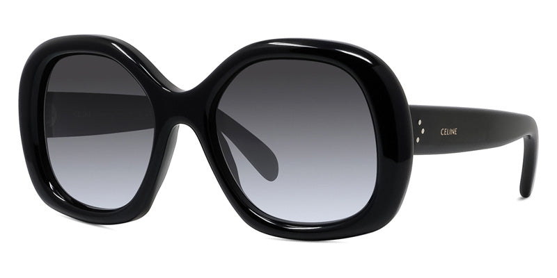 Celine® CL40163I CLN CL40163I 01B 55 - Shiny Black / Gradient Smoke Sunglasses