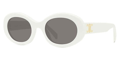 Celine® CL40194U CLN CL40194U 25A 52 - Shiny Ivory / Smoke Sunglasses
