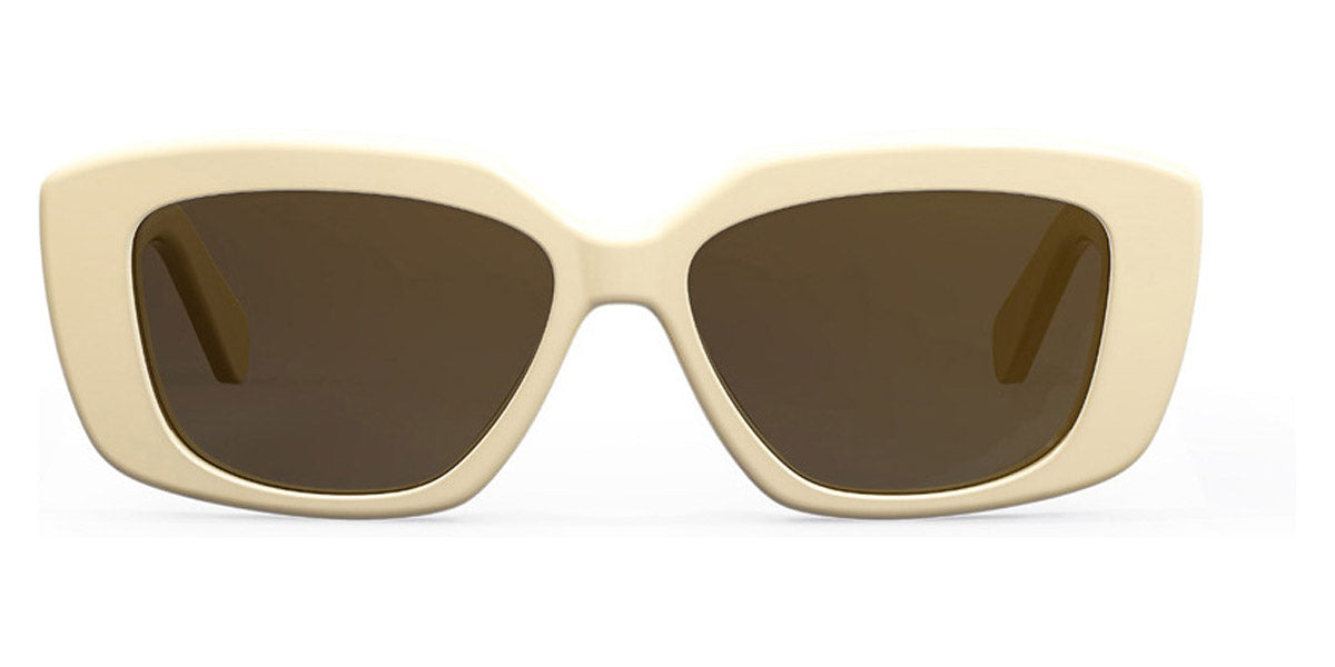 Celine® CL40216U CLN CL40216U 25E 55 - Shiny White / Brown Sunglasses