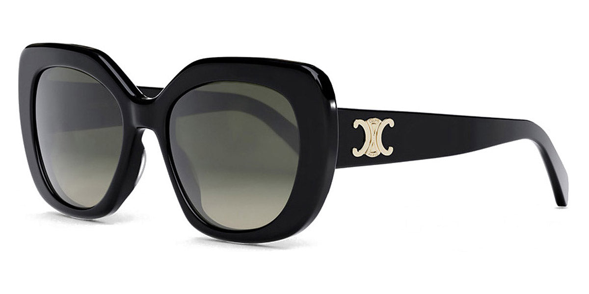 Celine® CL40226U CLN CL40226U 01F 55 - Shiny Black / Brown Sunglasses