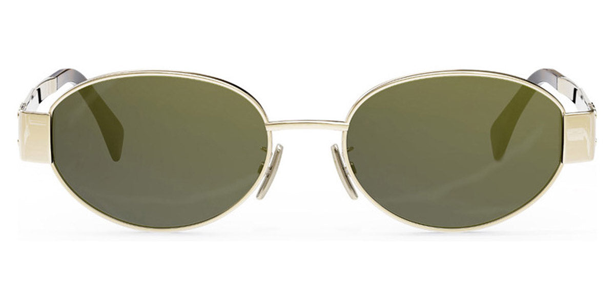 Celine® CL40235U CLN CL40235U 30N 54 - Shiny Endura Gold / Green Sunglasses