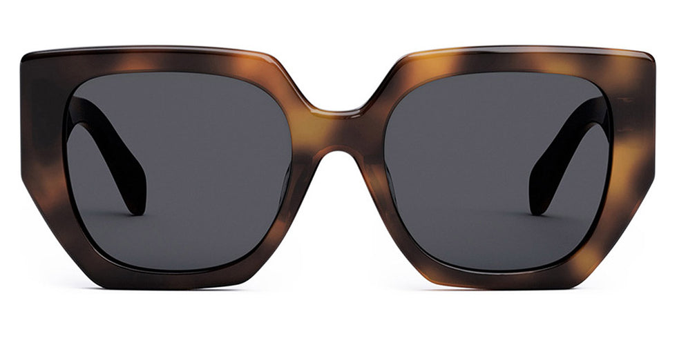 Celine® CL40239F CLN CL40239F 53A 55 - Shiny Medium Havana / Smoke Sunglasses