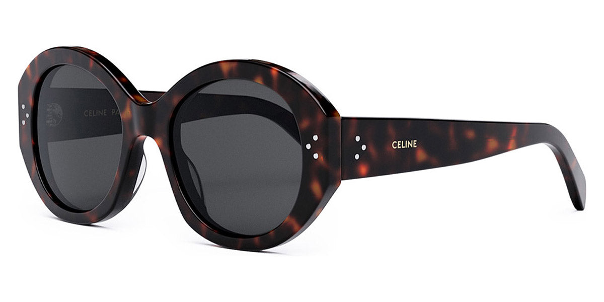 Celine® CL40240I CLN CL40240I 52A 53 - Shiny Dark Havana / Smoke Sunglasses