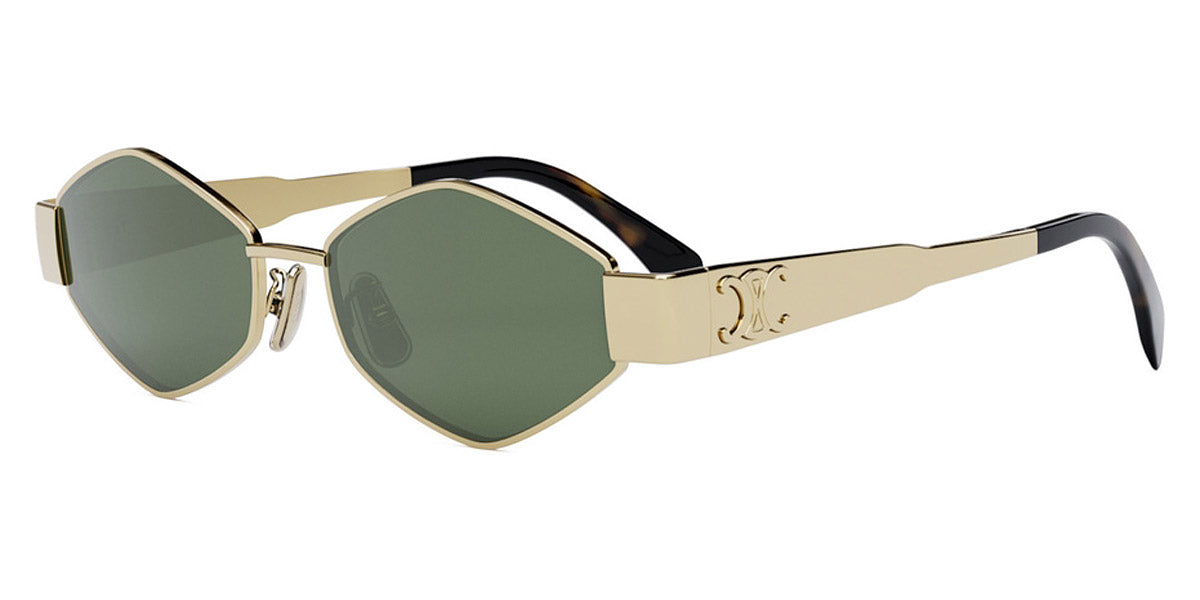 Celine® CL40254U CLN CL40254U 30N 54 - Shiny CL Gold / Green  Sunglasses