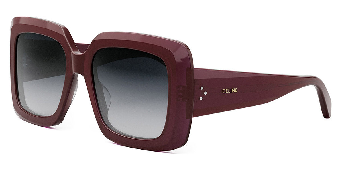 Celine® CL40263I CLN CL40263I 69B 54 - Shiny Milky Bordeaux / Smoke Sunglasses
