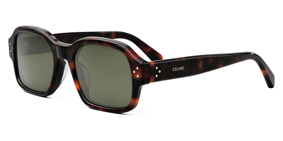 Celine® CL40266U CLN CL40266U 52N 53 - Shiny Dark Havana / Green Sunglasses