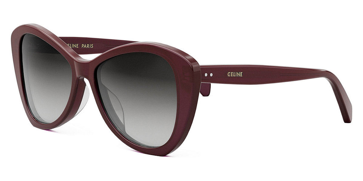 Celine® CL40270U CLN CL40270U 69B 55 - Shiny Milky Bordeaux / Smoke Sunglasses
