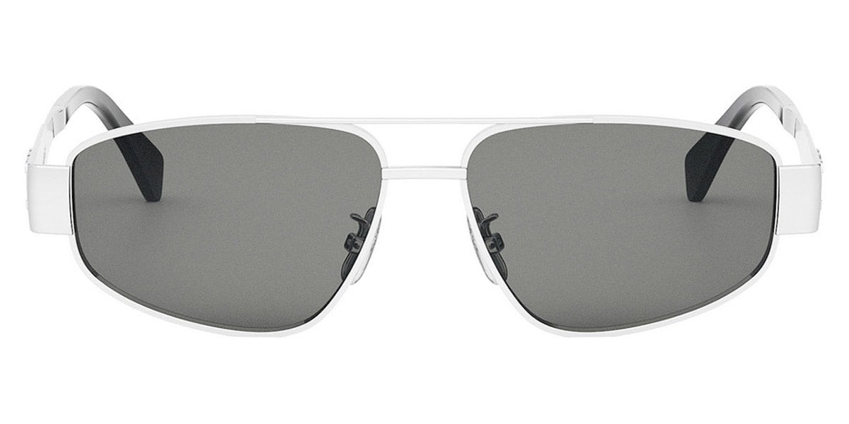 Celine® CL40281U CLN CL40281U 16A 57 - Shiny Palladium / Smoke Sunglasses
