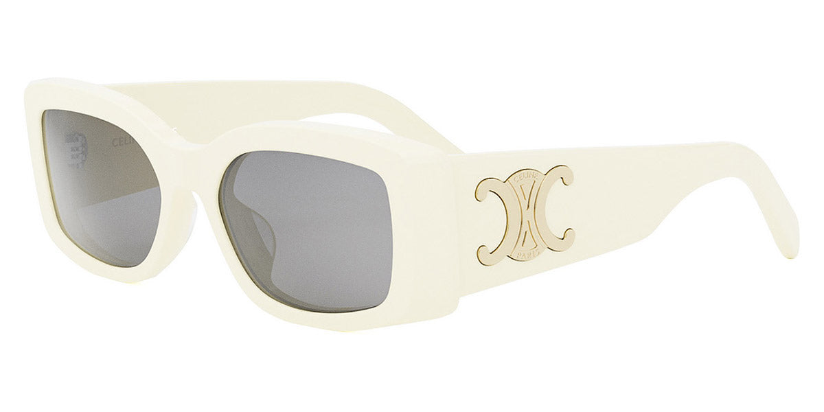 Celine® CL40282U CLN CL40282U 25A 53 - Shiny Ivory / Smoke Sunglasses
