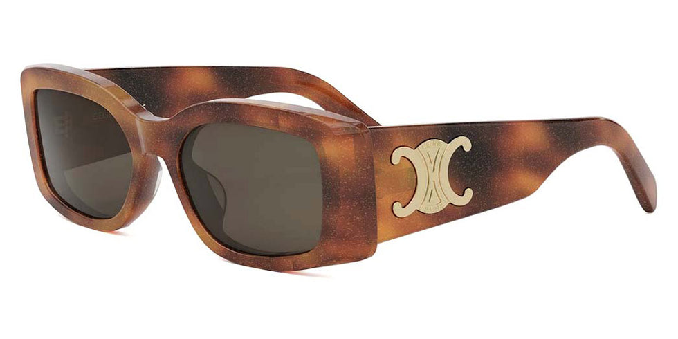 Celine® CL40282U CLN CL40282U 53E 53 - 53E Shiny Havana / Brown Sunglasses