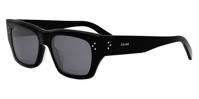 Celine® CL40297U CLN CL40297U 01D 53 - 01D Shiny Black / Smoke Polarized Sunglasses