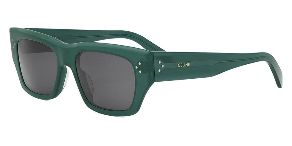 Celine® CL40297U CLN CL40297U 96A 53 - 96A Shiny Green / Smoke Sunglasses
