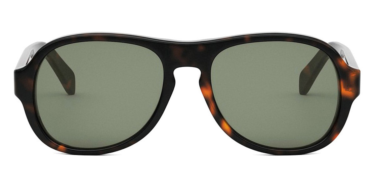 Celine® CL40298I CLN CL40298I 52N 56 - 52N Shiny Dark Havana / Green Sunglasses