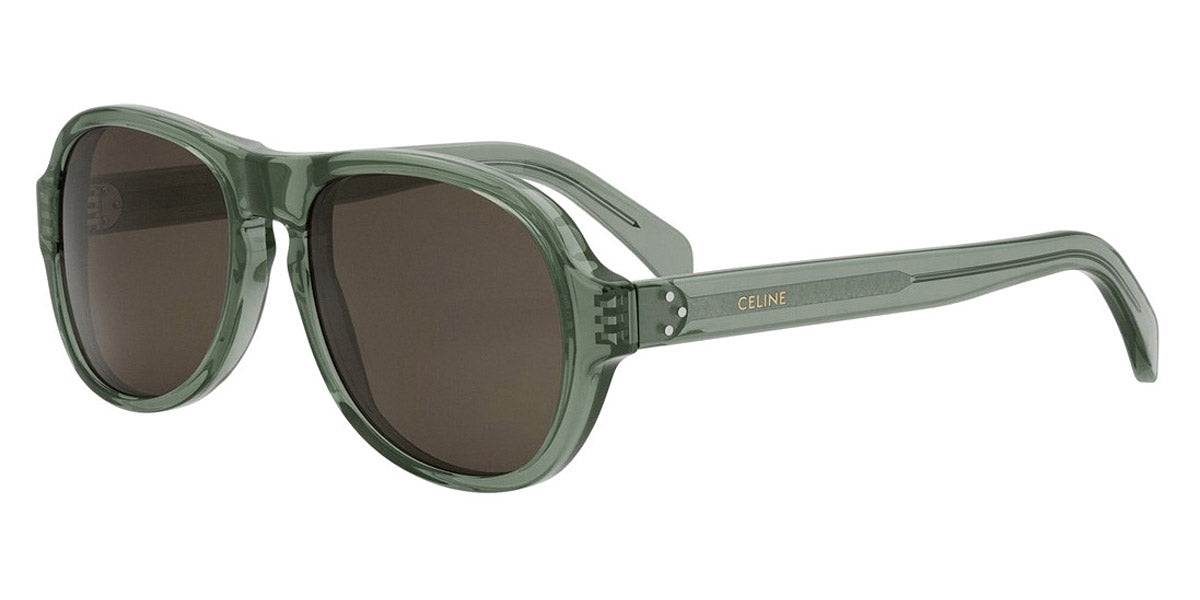 Celine® CL40298I CLN CL40298I 93E 56 - 93E Shiny Lime Transparent / Brown Sunglasses