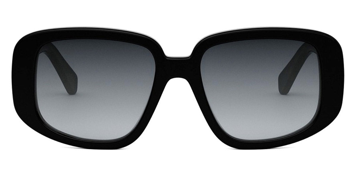 Celine® CL40299U CLN CL40299U 01B 55 - 01B Shiny Black / Gradient Smoke Sunglasses