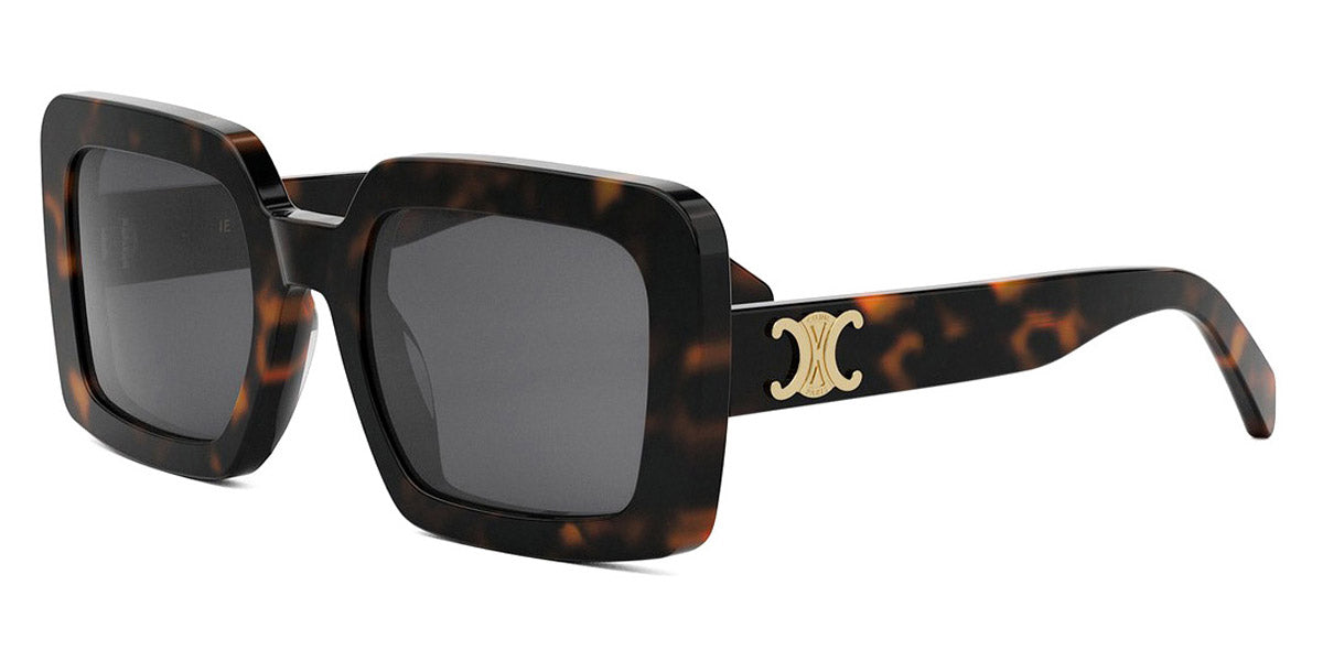 Celine® CL40304U CLN CL40304U 52A 56 - 52A Shiny Dark Havana / Smoke Sunglasses
