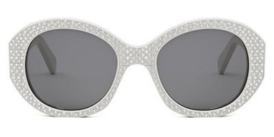 Celine® CL4240IS CLN CL4240IS 25A 53 - Shiny Ivory with Silver Pequin / Smoke Sunglasses