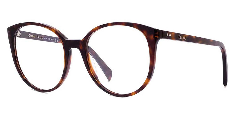 Celine® CL50077I CLN CL50077I 054 54 - Shiny Red Havana / Lenses Clear Organic Eyeglasses