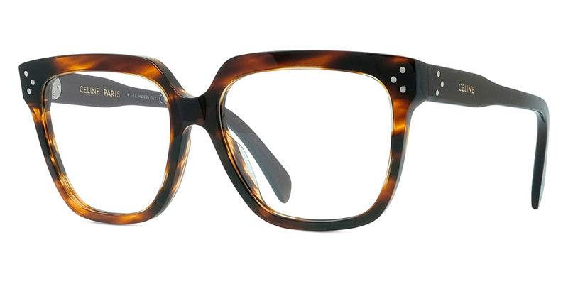 Celine® CL50094I CLN CL50094I 056 55 - Shiny Flamed Havana Eyeglasses