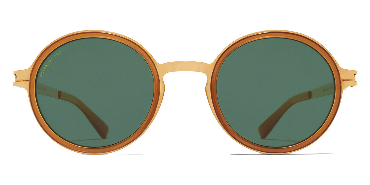 Mykita® DAYO MYK DAYO A56 Glossy Gold/Brown Dark Brown / Polarized Pro Green 15 46 - A56 Glossy Gold/Brown Dark Brown / Polarized Pro Green 15 Sunglasses