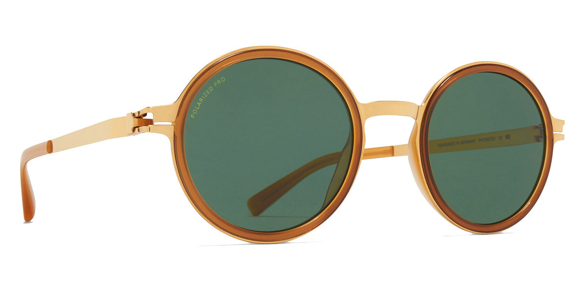 Mykita® DAYO MYK DAYO A56 Glossy Gold/Brown Dark Brown / Polarized Pro Green 15 46 - A56 Glossy Gold/Brown Dark Brown / Polarized Pro Green 15 Sunglasses
