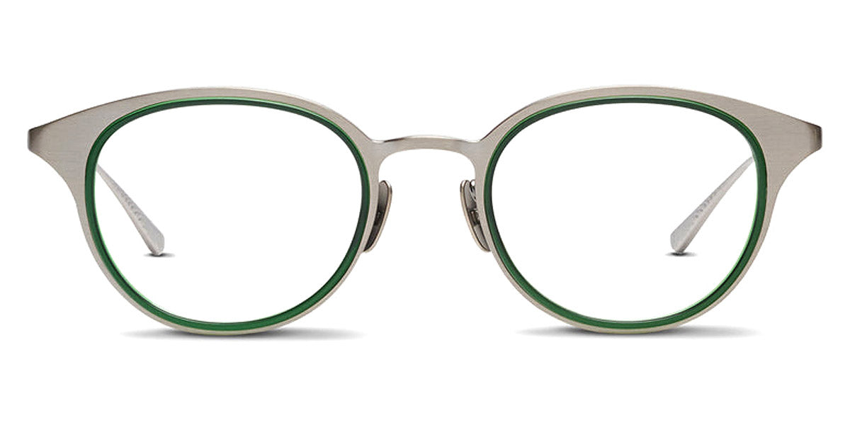 SALT.® DEVON-V SAL DEVON-V STAS 49 - Steel/Antique Silver with Evergreen Inserts Eyeglasses