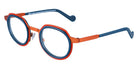 NaoNed® Doelan NAO Doelan 42BLO 46 - 42BLO Gurvan Orange Cercles Grooves And Solid Mediterannean Blue Inserts/Rust Orange Eyeglasses